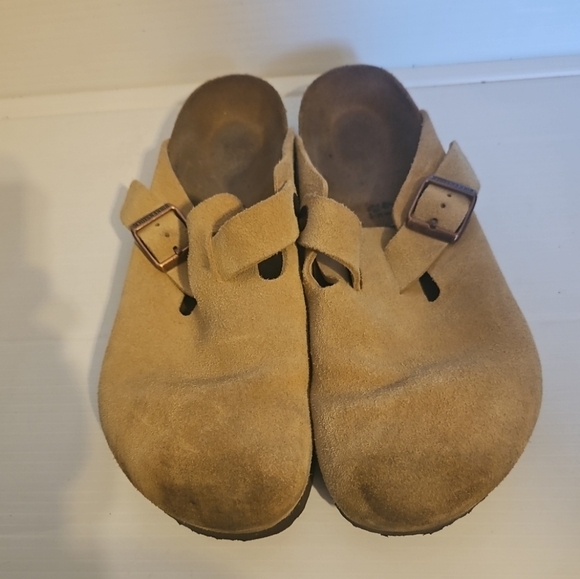 Birkenstock Boston Suede Clog Tan Women’s Size 10 / Men’s Size 8 - Picture 4 of 11